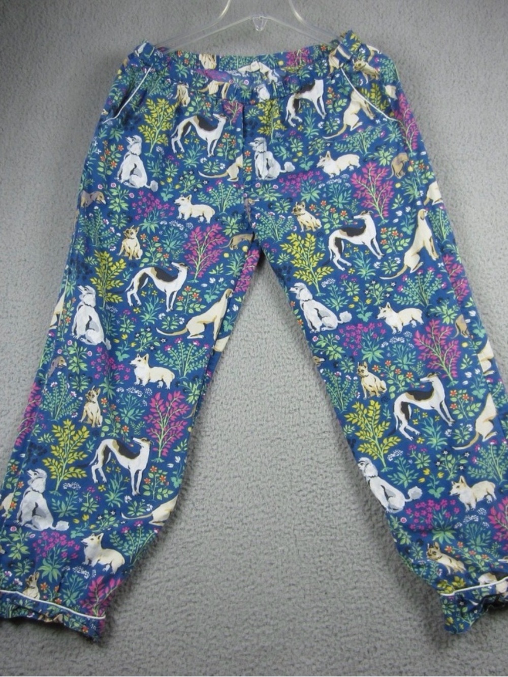 PRINTFRESH Must Love Dogs Pajama Pant Womens M Blue Organic